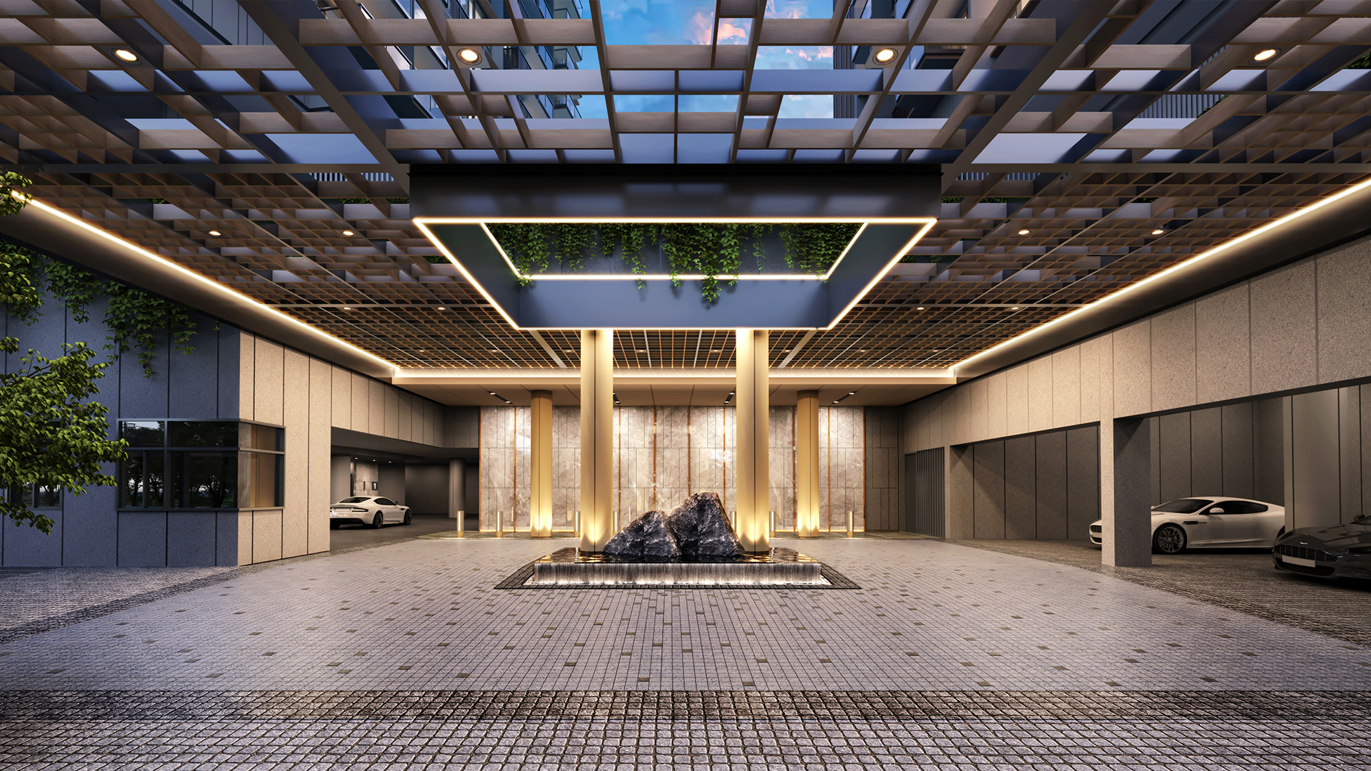 The Hill @ One North Singapore luxury apartments grand entrance