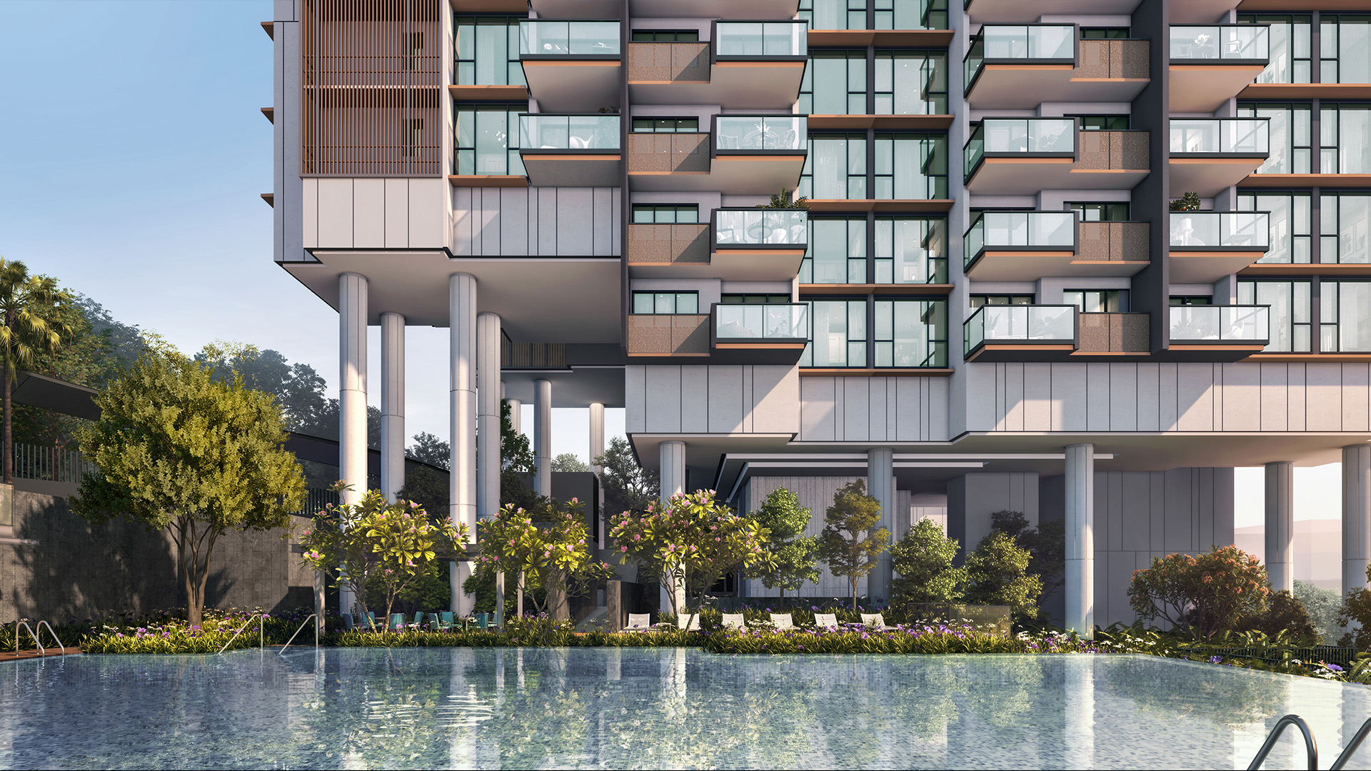 The Hill @ One North Singapore luxury apartments pool view