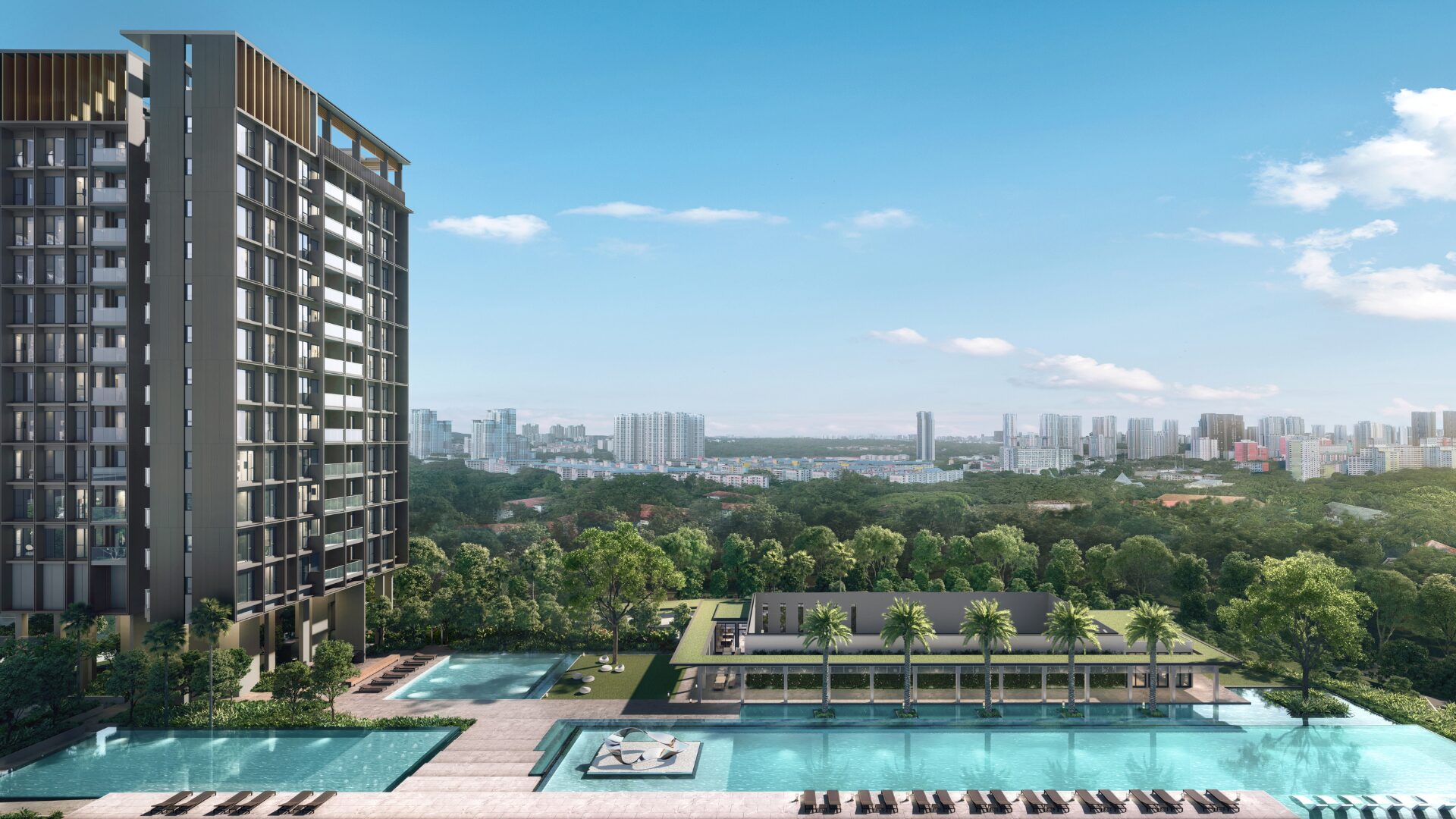 Bloomsburry Residences Building Pool Perspective Luxury Property Singapore Luxury Homes
