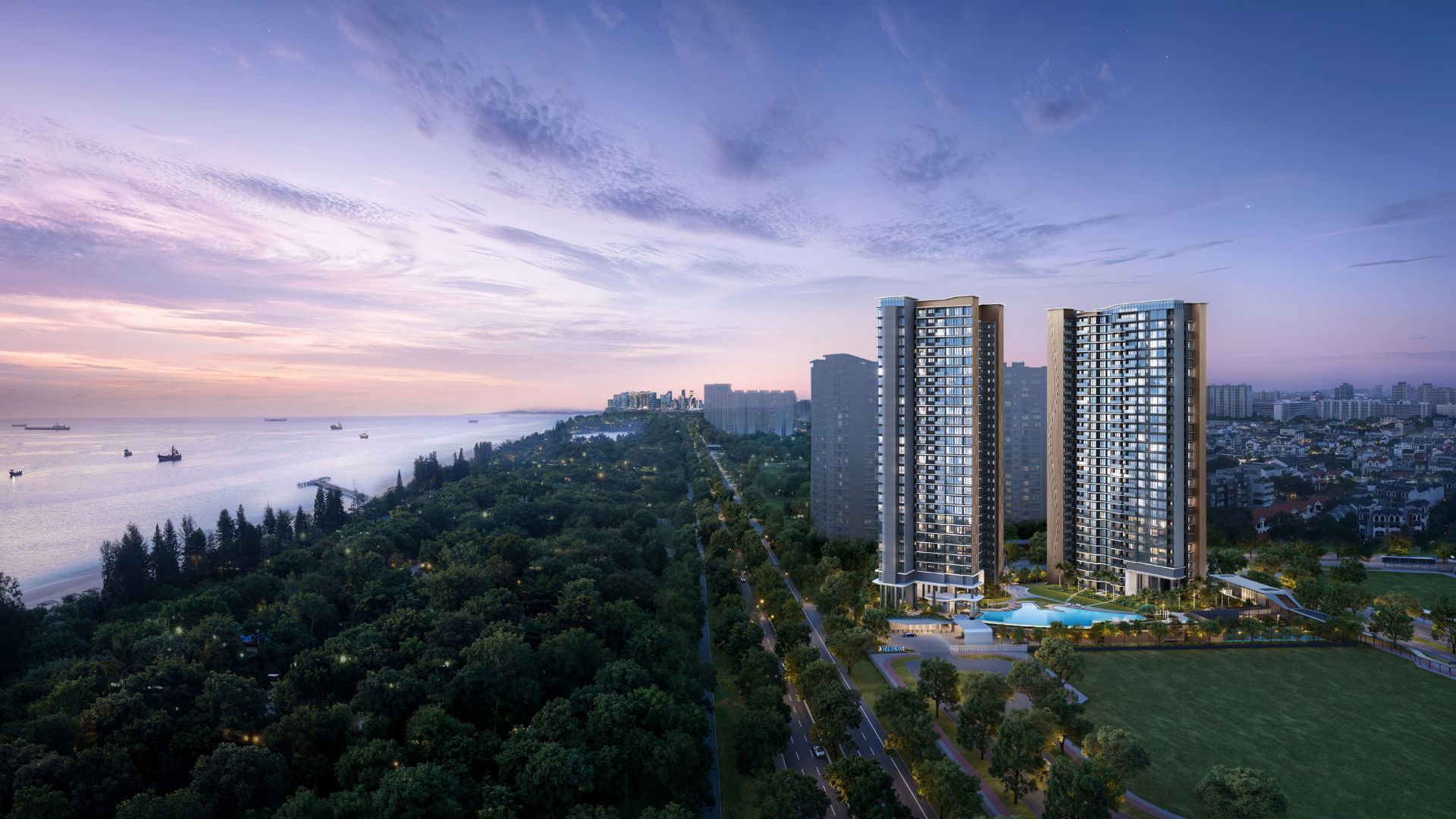 Vela Bay Bayshore Night View Luxury Property Singapore Luxury Homes