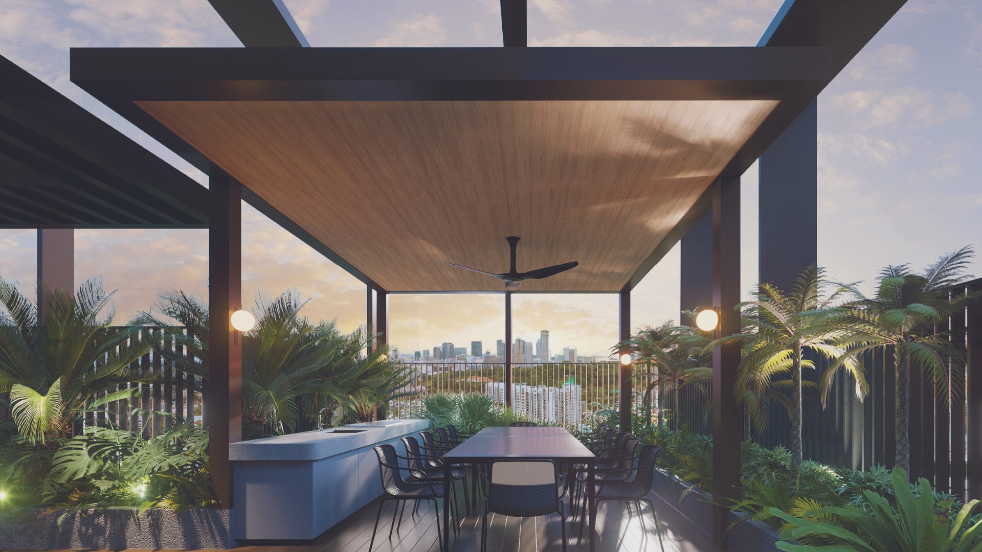 Hill House Singapore luxury apartments bbq area