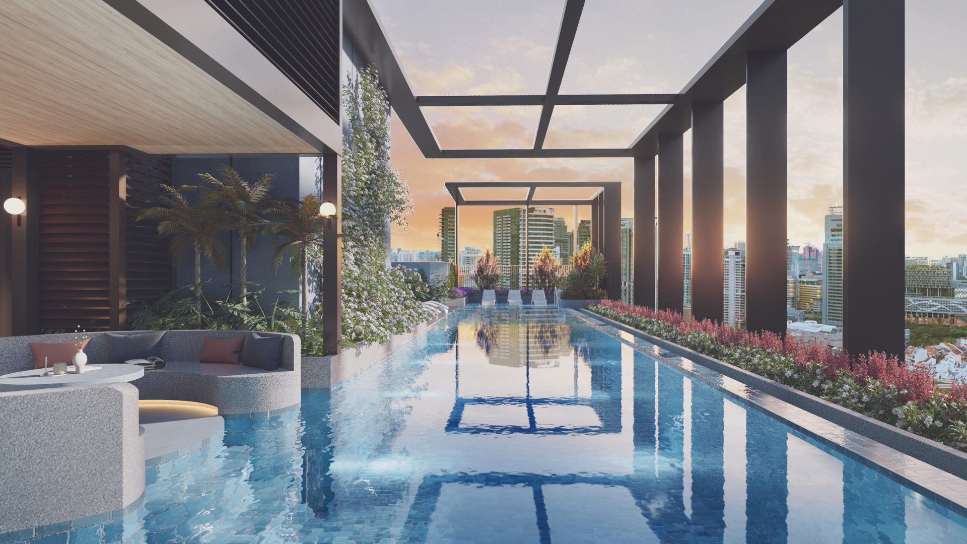 Hill House Singapore luxury apartments pool