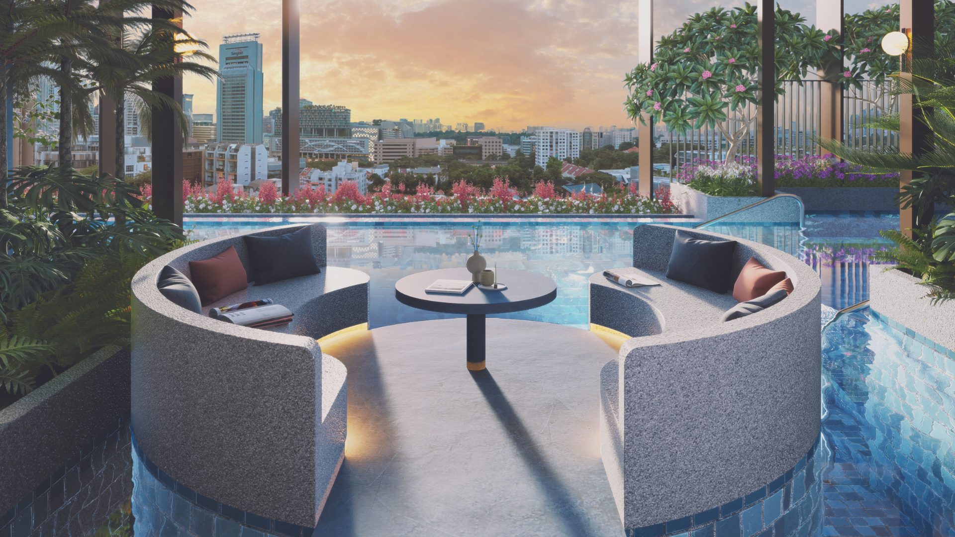 Hill House Singapore luxury apartments sitting area
