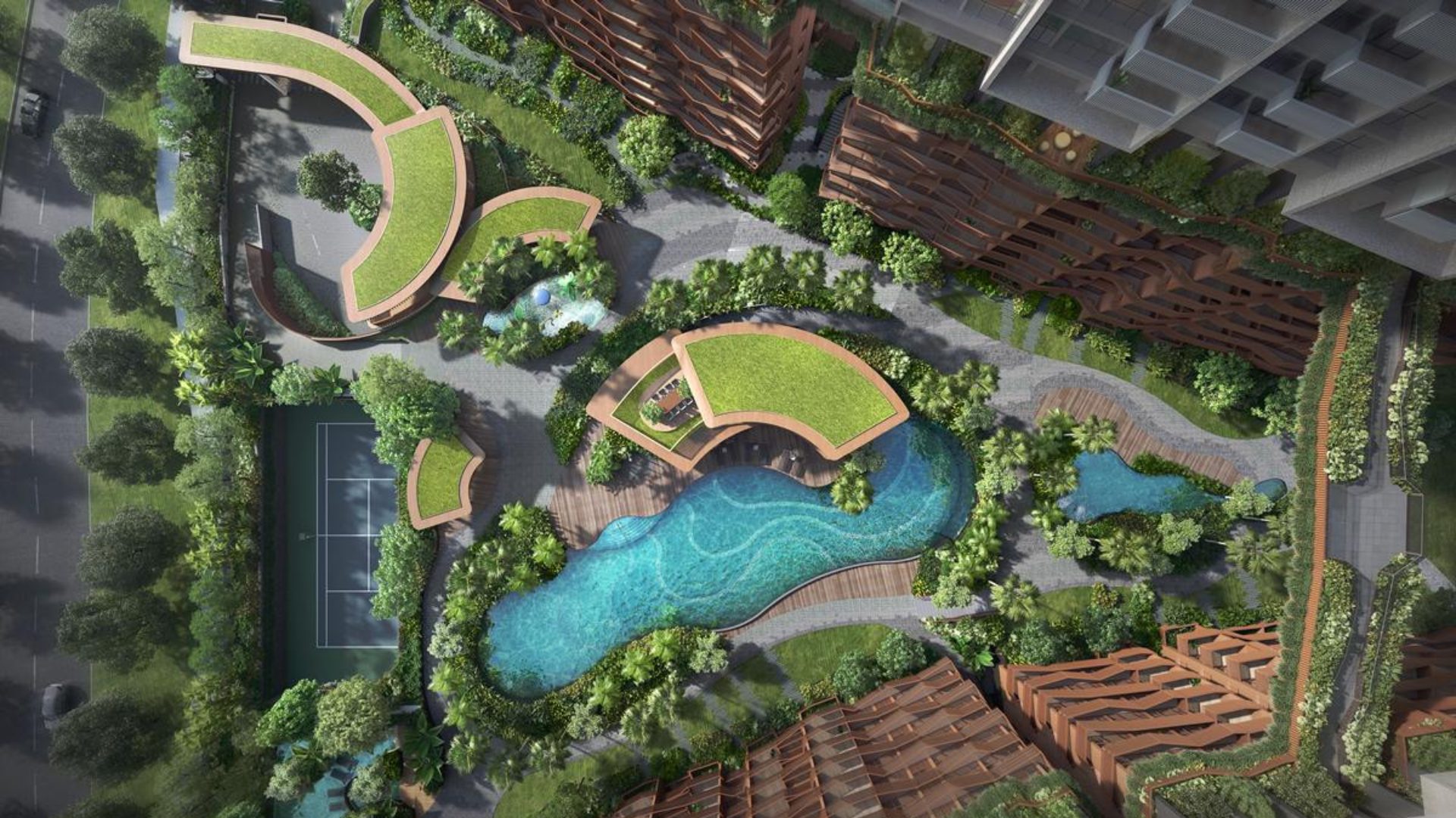 Lentor Hills Singapore luxury apartments top view