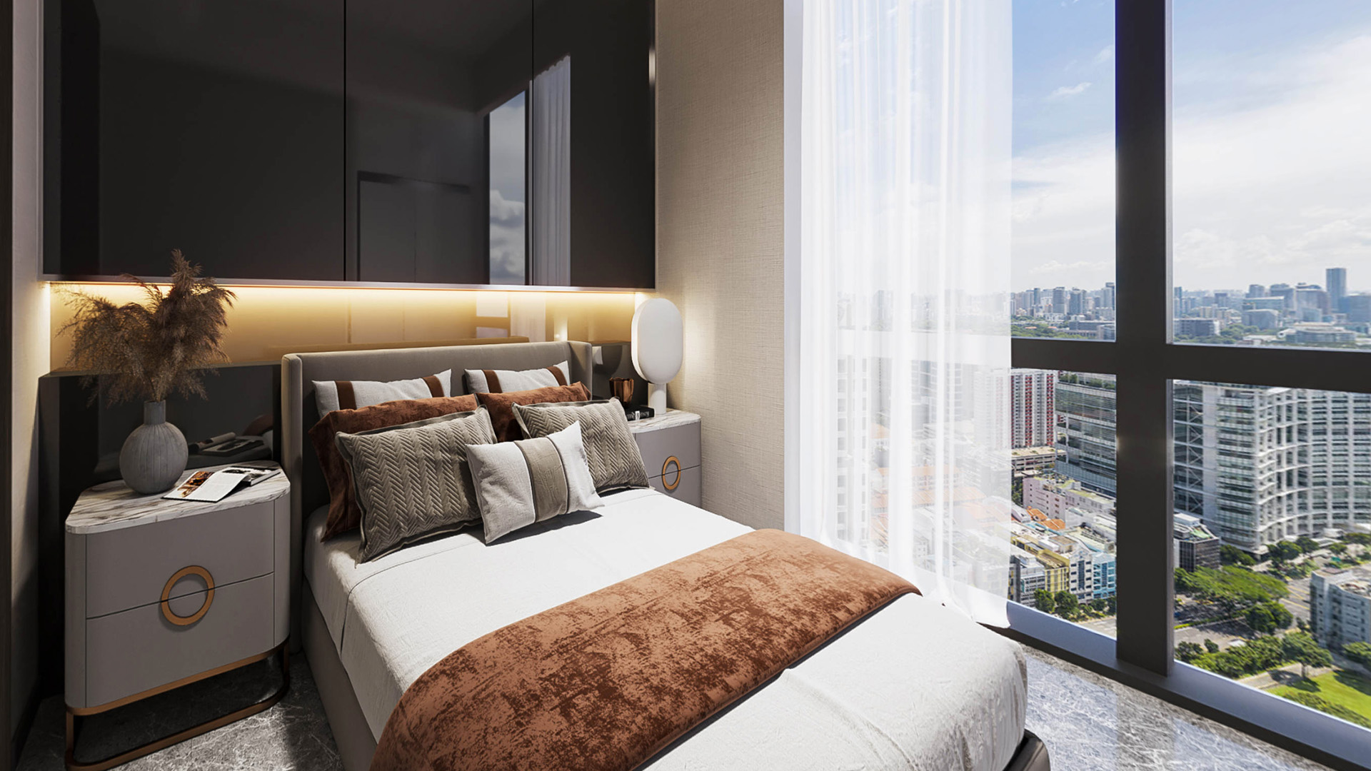 Midtown Bay mixed-development condo bedroom