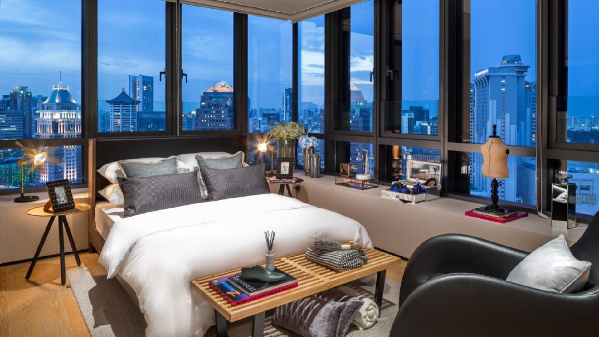 OUE Twin Peaks Singapore luxury apartments bedroom