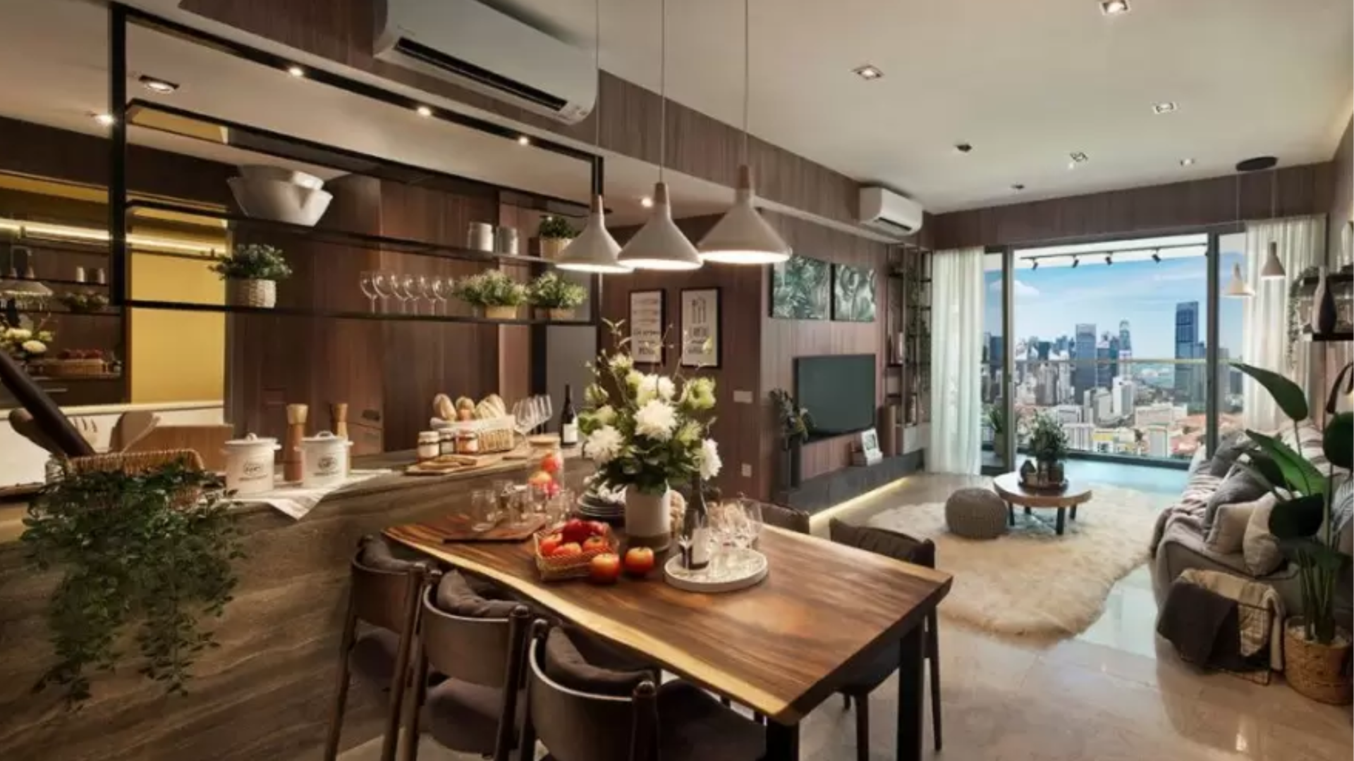 One Pearl Bank Singapore luxury apartments living room