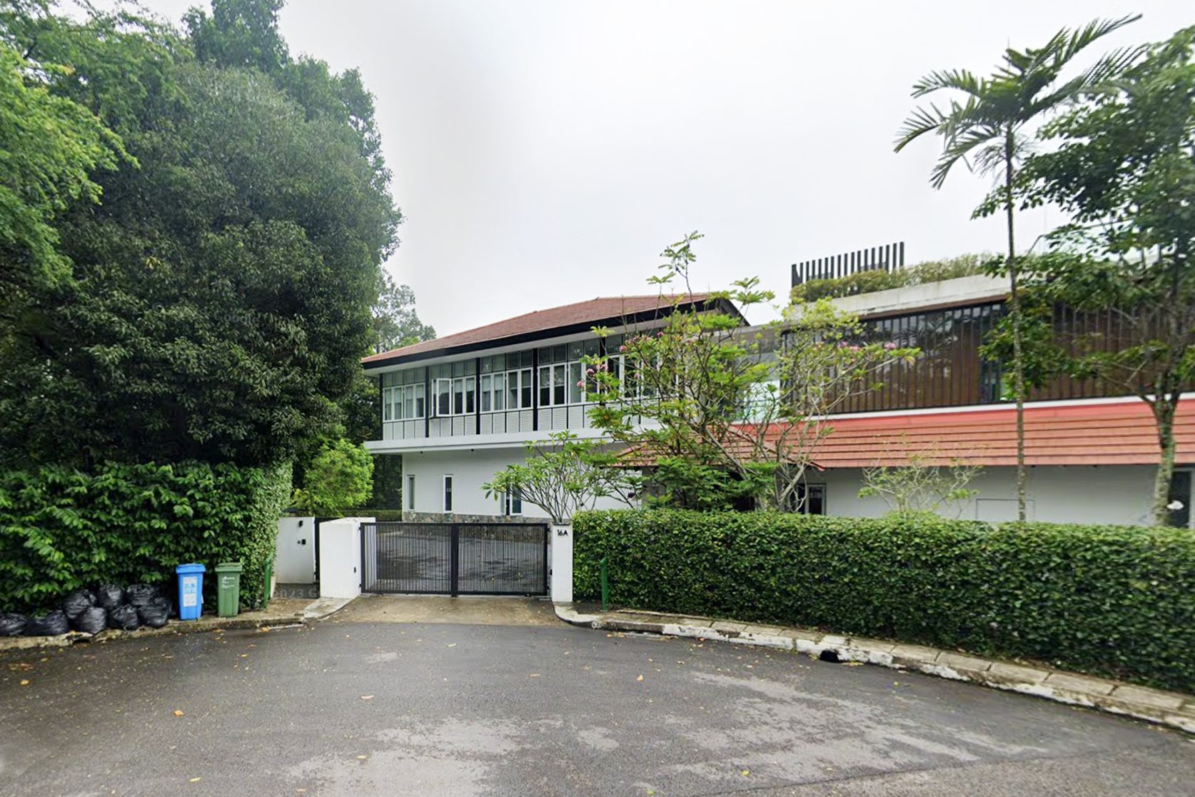 black and white Bungalow in Singapore